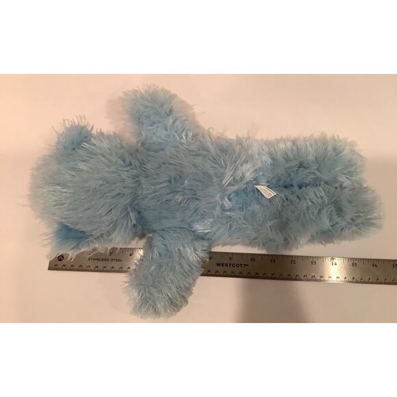 A Mart Corp Plush Blue Teddy Bear Stuffed Animal with Satin Bow Soft Toy - Picture 3 of 4